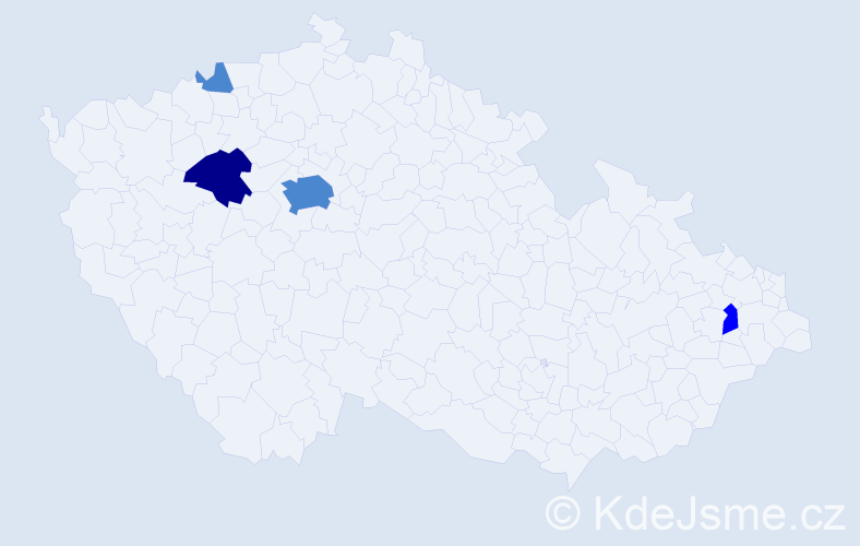 Příjmení: 'Ráchelová', počet výskytů 7 v celé ČR
