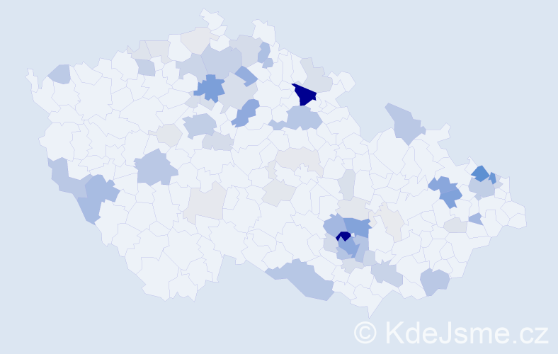 Příjmení: 'Antonín', počet výskytů 263 v celé ČR