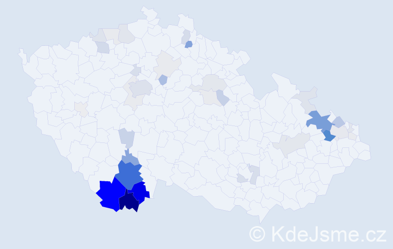 Příjmení: 'Bohdalová', počet výskytů 164 v celé ČR