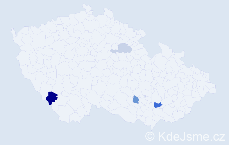 Příjmení: 'Kinczel', počet výskytů 5 v celé ČR