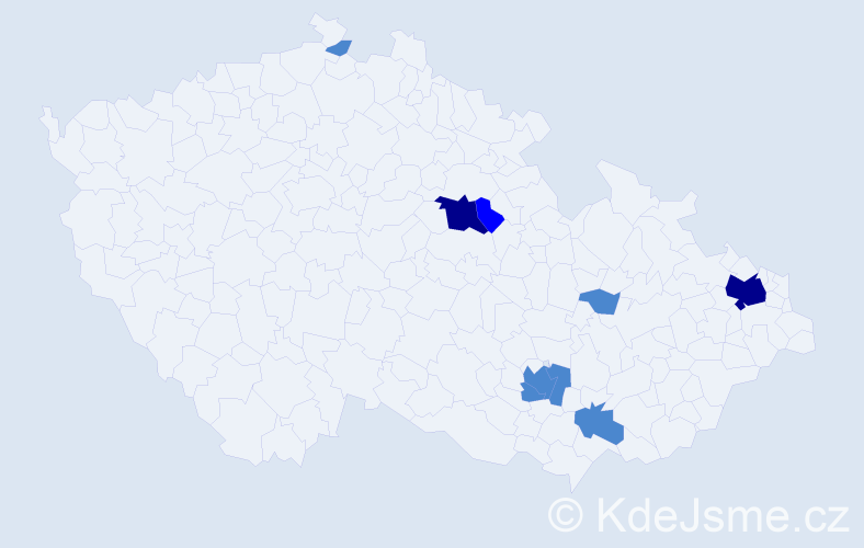 Příjmení: 'Dojčán', počet výskytů 13 v celé ČR