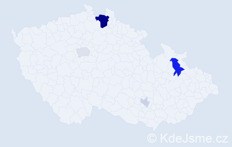 Příjmení: 'Negru', počet výskytů 19 v celé ČR