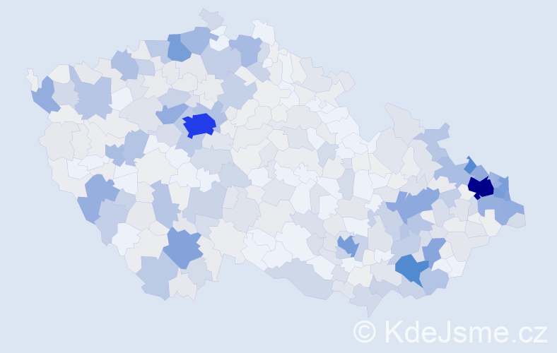 Příjmení: 'Duda', počet výskytů 2354 v celé ČR