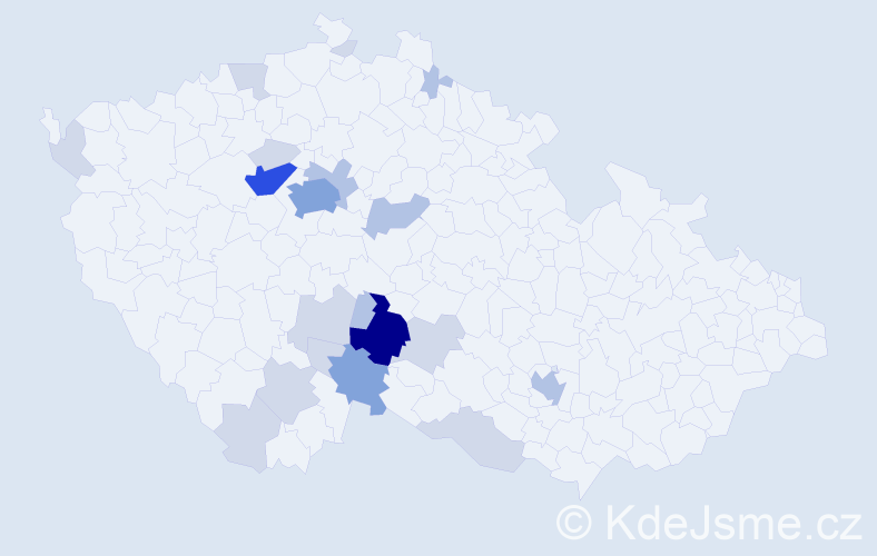 Příjmení: 'Zaňák', počet výskytů 54 v celé ČR