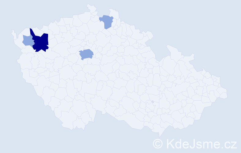 Příjmení: 'Bauše', počet výskytů 9 v celé ČR