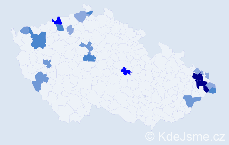 Příjmení: 'Hruštinec', počet výskytů 51 v celé ČR