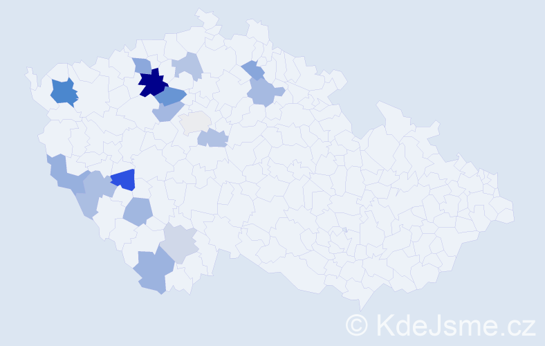 Příjmení: 'Klonfarová', počet výskytů 28 v celé ČR