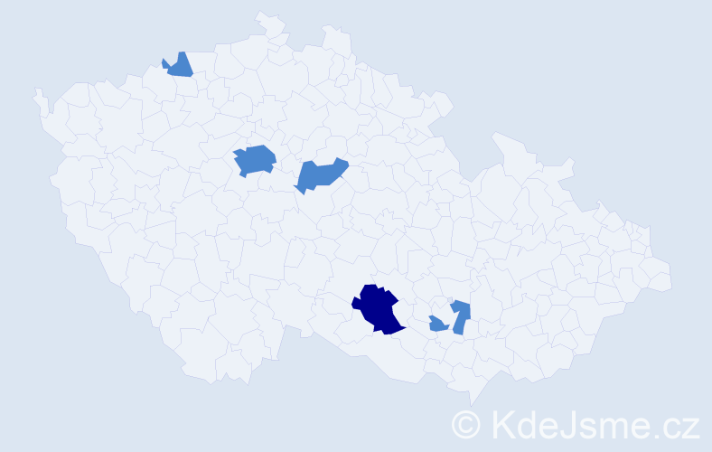Příjmení: 'Brejčák', počet výskytů 7 v celé ČR