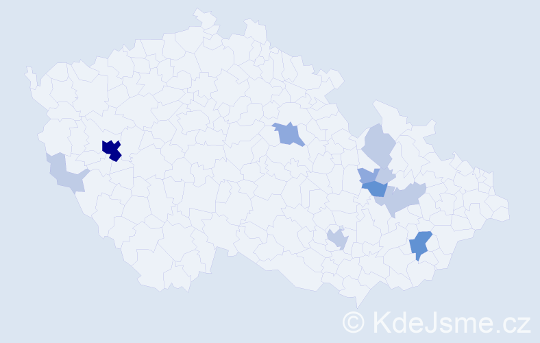 Příjmení: 'Ajgl', počet výskytů 27 v celé ČR