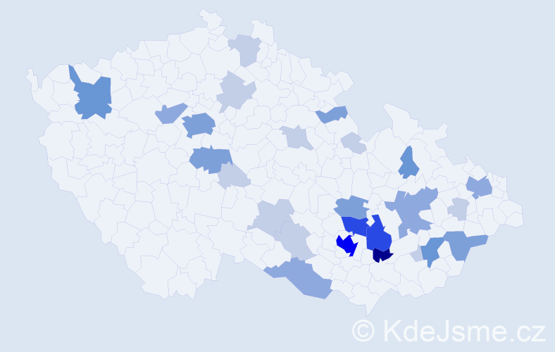 Příjmení: 'Rešková', počet výskytů 80 v celé ČR