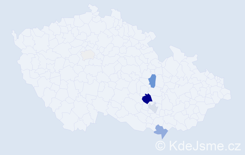 Příjmení: 'Chronc', počet výskytů 12 v celé ČR