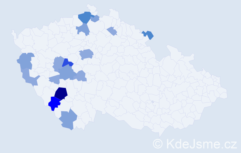 Příjmení: 'Rouče', počet výskytů 43 v celé ČR