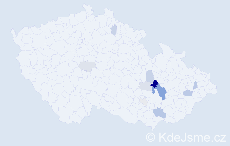 Příjmení: 'Najbr', počet výskytů 27 v celé ČR