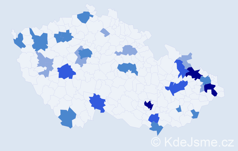 Příjmení: 'Mičuda', počet výskytů 62 v celé ČR