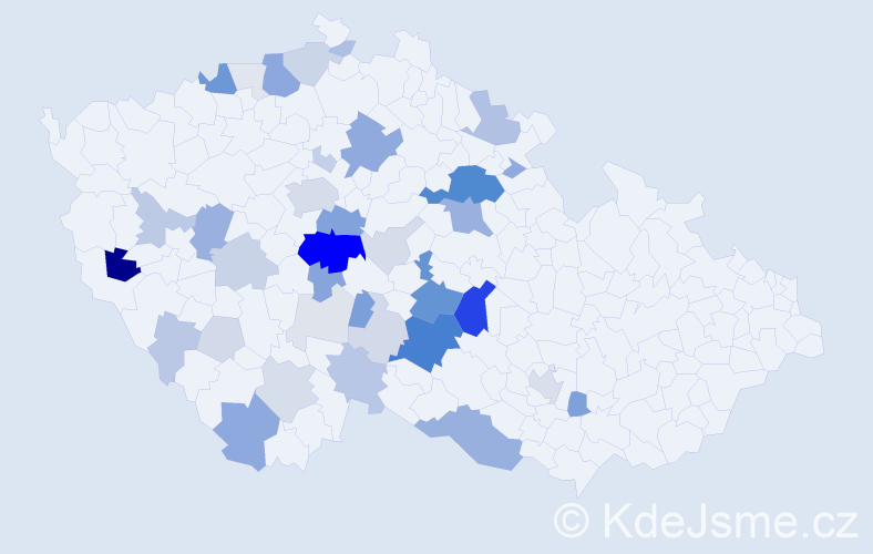 Příjmení: 'Lán', počet výskytů 154 v celé ČR