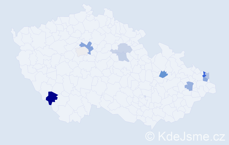 Příjmení: 'Neradílková', počet výskytů 15 v celé ČR