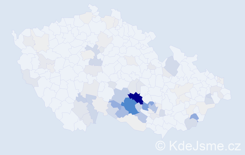 Příjmení: 'Šoukal', počet výskytů 310 v celé ČR