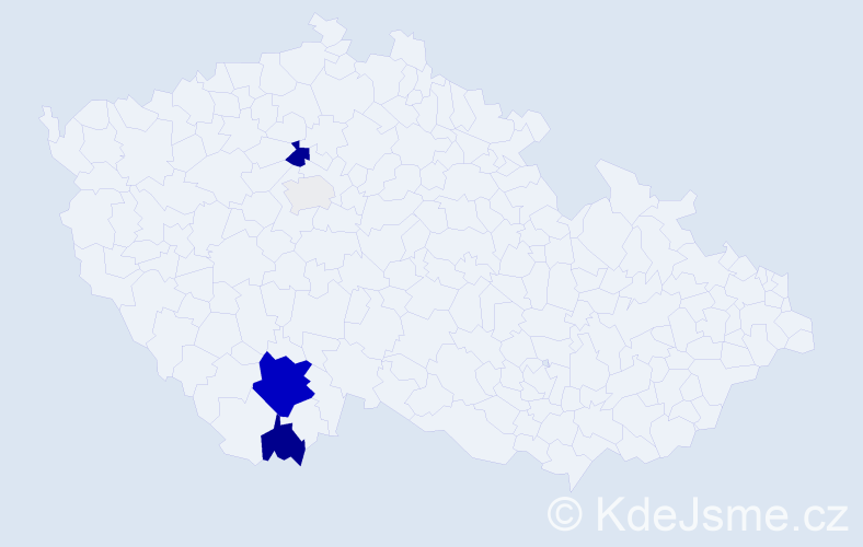 Příjmení: 'Pečlová', počet výskytů 16 v celé ČR