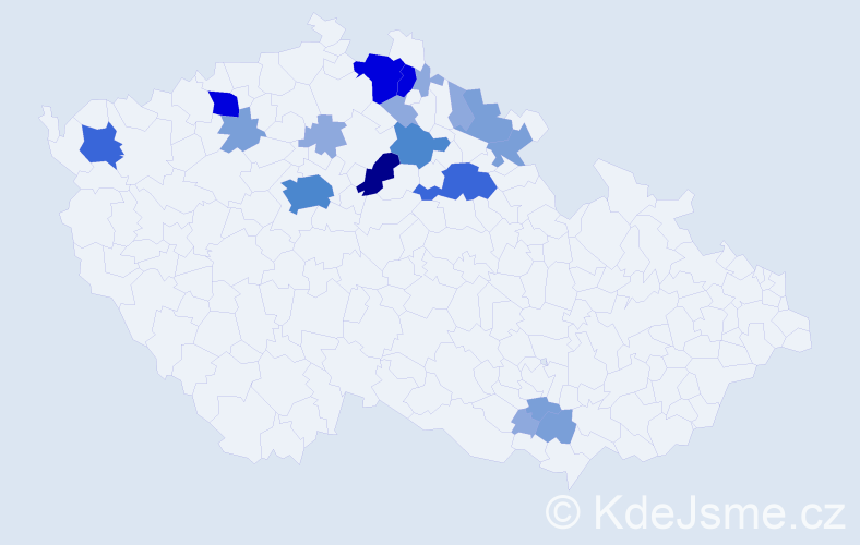 Příjmení: 'Cee', počet výskytů 54 v celé ČR