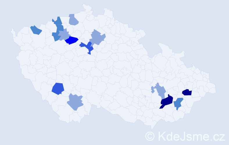 Příjmení: 'Ešlerová', počet výskytů 35 v celé ČR