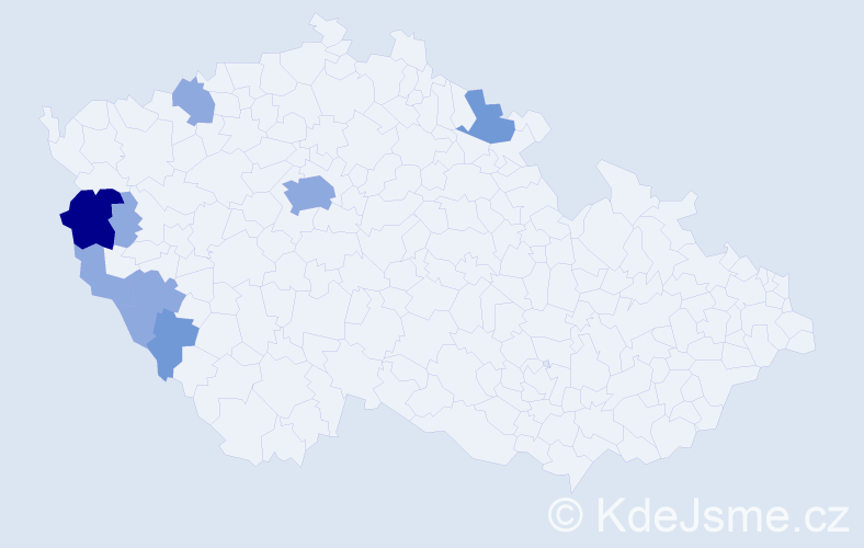 Příjmení: 'Bandžal', počet výskytů 15 v celé ČR