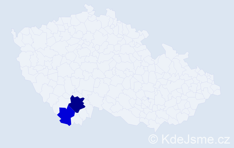 Příjmení: 'Pletzerová', počet výskytů 4 v celé ČR