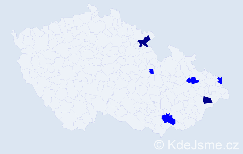 Příjmení: 'Rohaľ', počet výskytů 8 v celé ČR