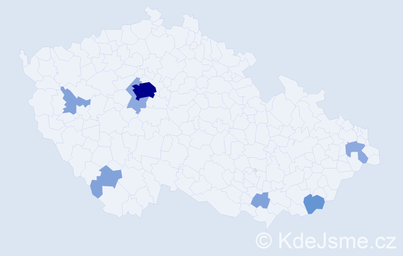 Příjmení: 'Pőschlová', počet výskytů 19 v celé ČR