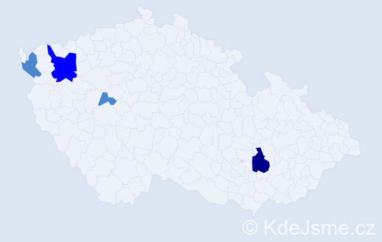 Příjmení: 'Lancingr', počet výskytů 7 v celé ČR