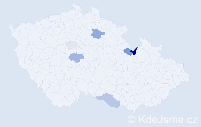 Příjmení: 'Sokolovová', počet výskytů 7 v celé ČR