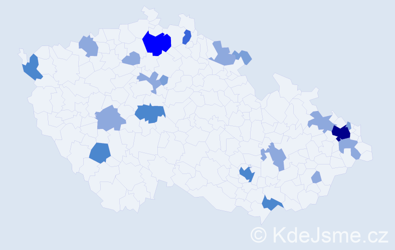 Příjmení: 'Homzová', počet výskytů 46 v celé ČR