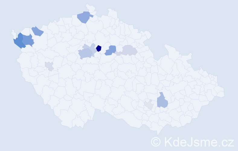 Příjmení: 'Ševčenko', počet výskytů 29 v celé ČR