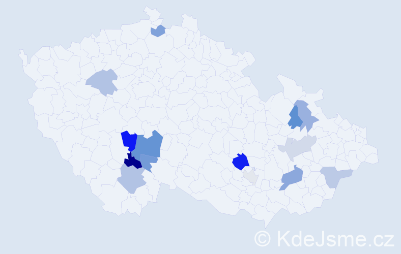 Příjmení: 'Permedlová', počet výskytů 23 v celé ČR