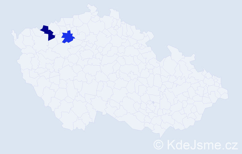 Příjmení: 'Graupnerová', počet výskytů 5 v celé ČR