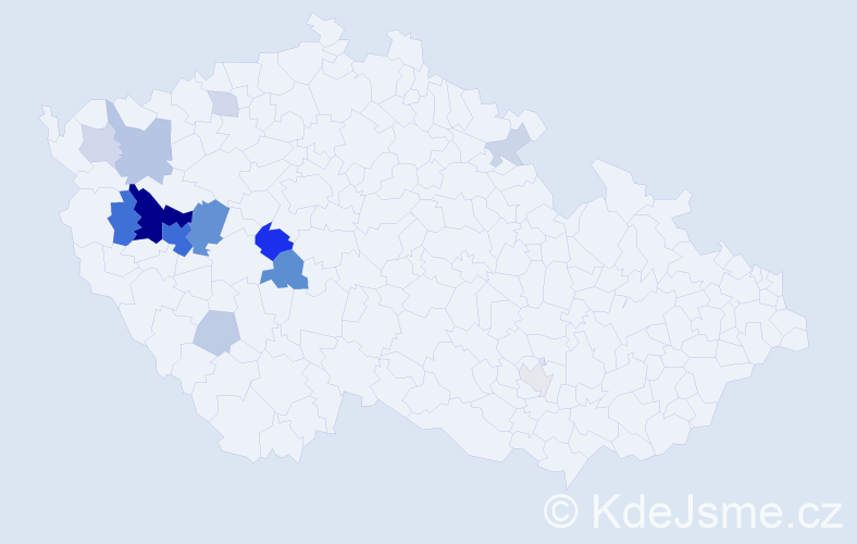 Příjmení: 'Purkart', počet výskytů 44 v celé ČR