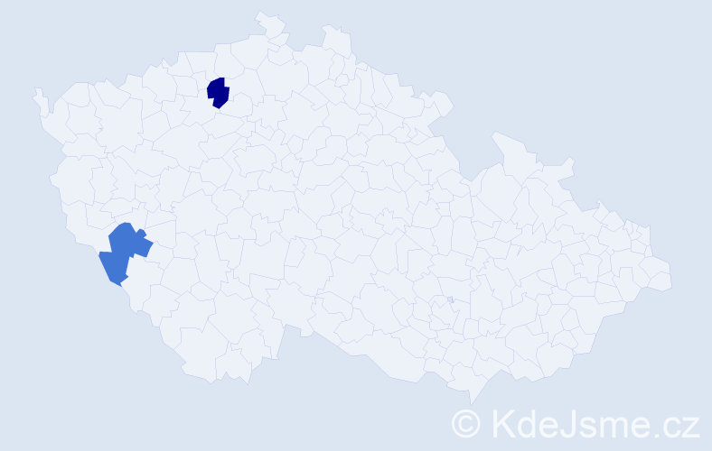 Příjmení: 'Hucanová', počet výskytů 2 v celé ČR