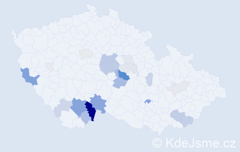 Příjmení: 'Kotilová', počet výskytů 59 v celé ČR