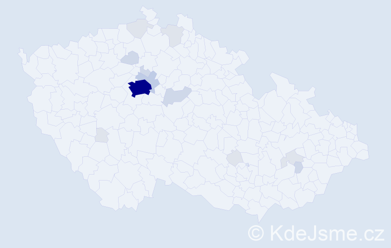 Příjmení: 'Pakanych', počet výskytů 46 v celé ČR