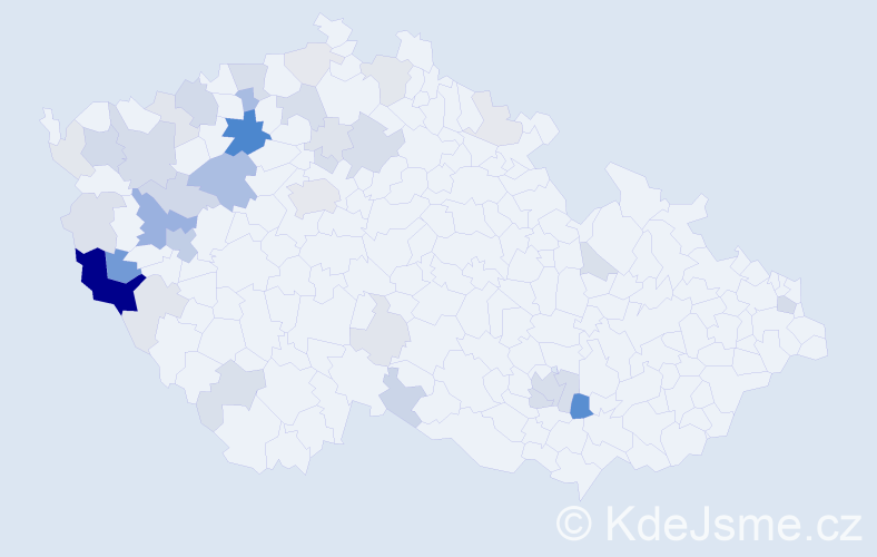 Příjmení: 'Fronk', počet výskytů 124 v celé ČR