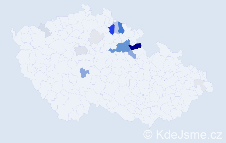 Příjmení: 'Frynta', počet výskytů 59 v celé ČR