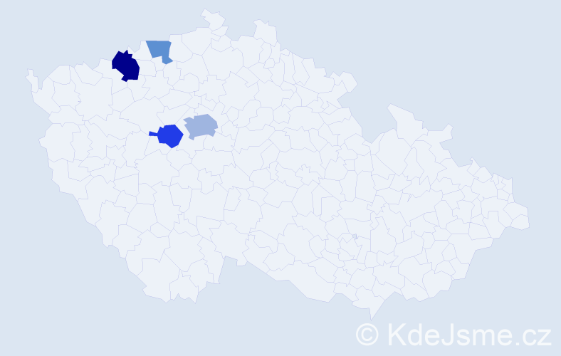 Příjmení: 'Vizvary', počet výskytů 7 v celé ČR