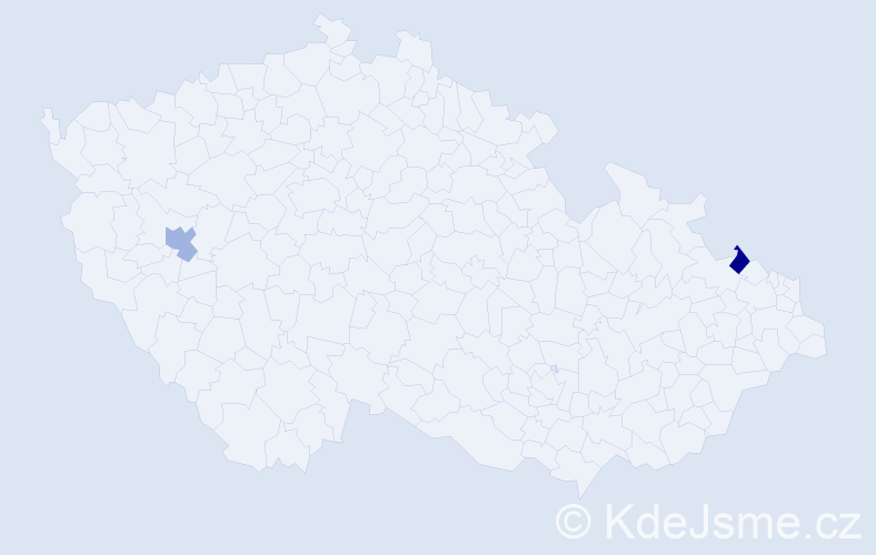 Příjmení: 'Monsbergerová', počet výskytů 2 v celé ČR