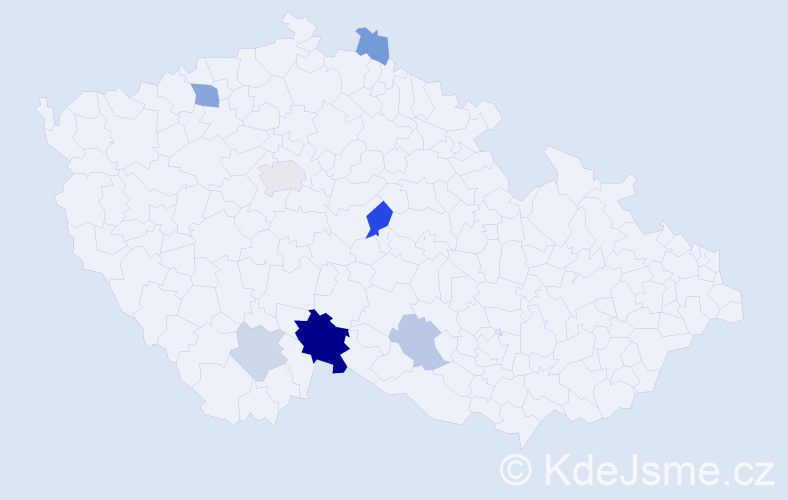 Příjmení: 'Ráftlová', počet výskytů 15 v celé ČR