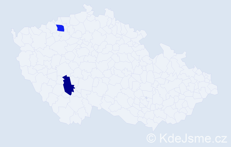 Příjmení: 'Dinkel', počet výskytů 2 v celé ČR