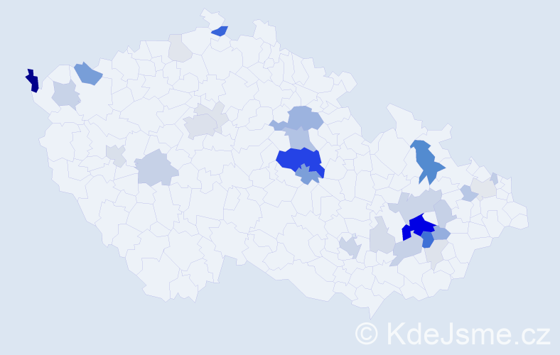 Příjmení: 'Školoud', počet výskytů 109 v celé ČR