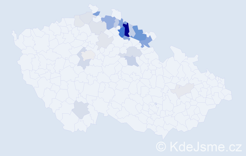 Příjmení: 'Fejkl', počet výskytů 58 v celé ČR