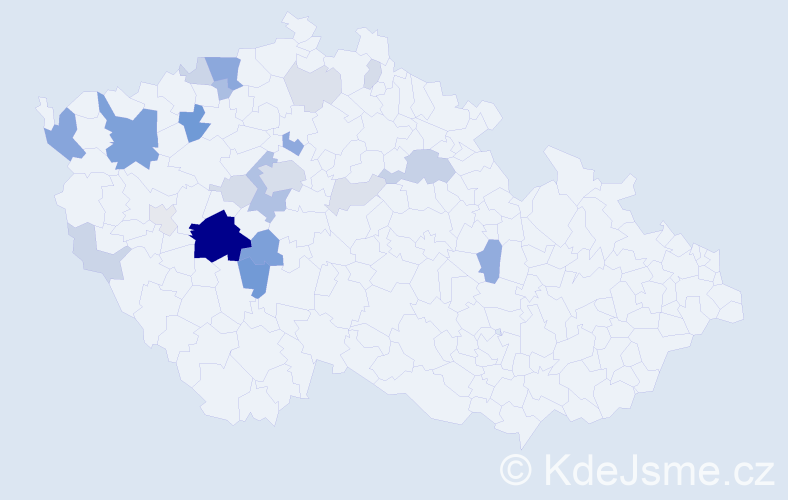 Příjmení: 'Vošmik', počet výskytů 76 v celé ČR