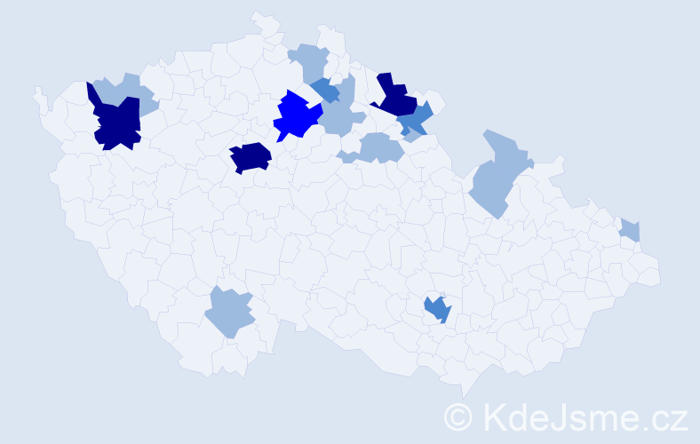 Příjmení: 'Kriegel', počet výskytů 33 v celé ČR