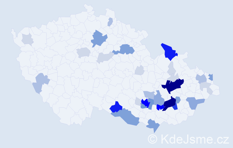 Příjmení: 'Sokola', počet výskytů 137 v celé ČR