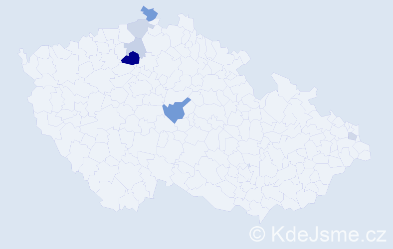 Příjmení: 'Pugr', počet výskytů 14 v celé ČR